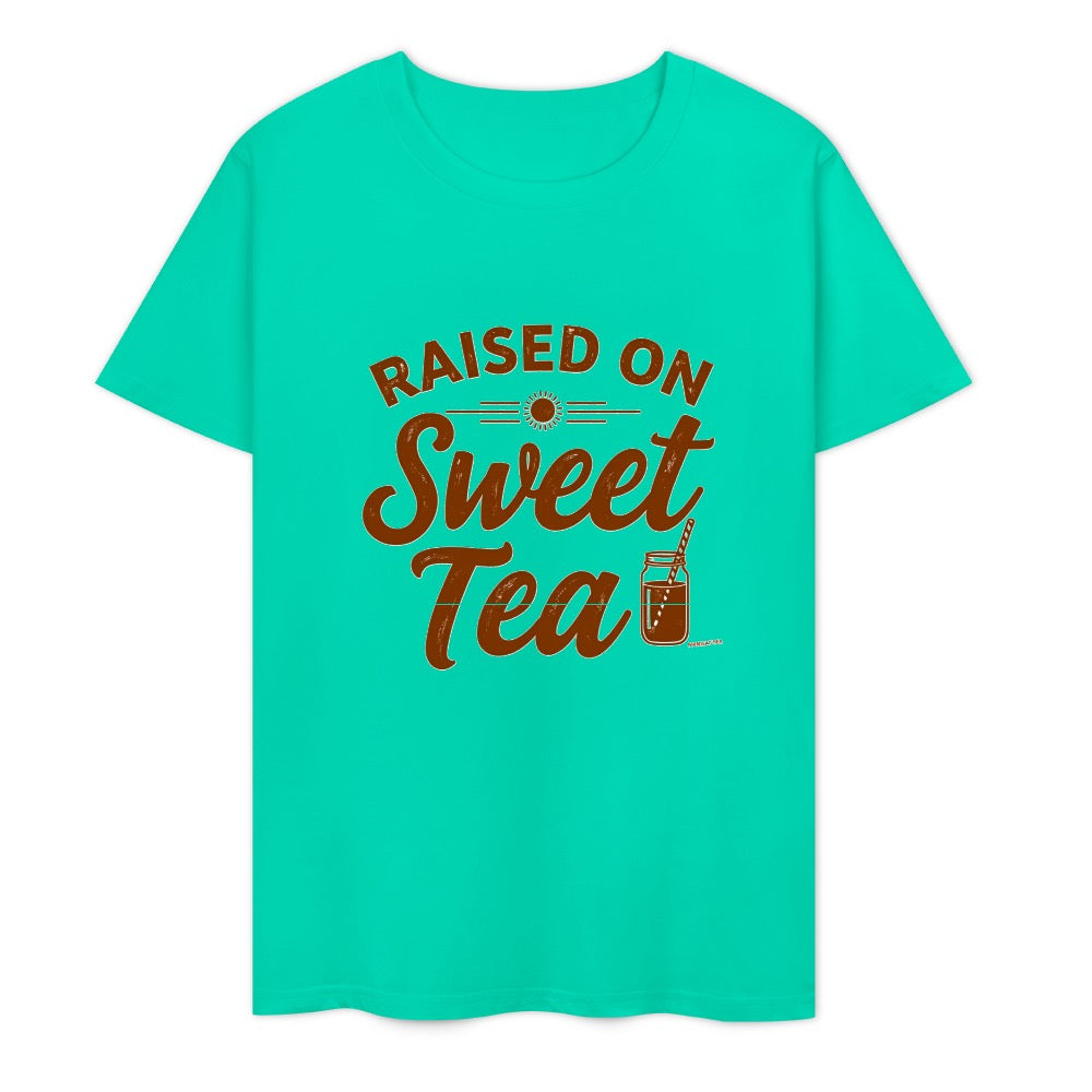 New Pure cotton short sleeved T-shirt Raised on sweet tea