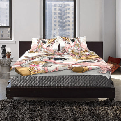 HELLO-OH-DOLLIE Unicorn ballerina 3-Piece Bedding Set