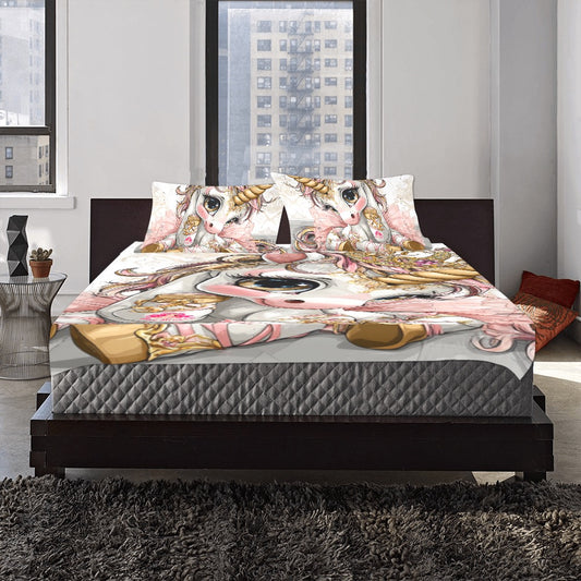 HELLO-OH-DOLLIE Unicorn ballerina 3-Piece Bedding Set