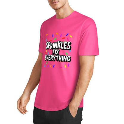 New Pure cotton short sleeved T-shirt sprinkles fix everything