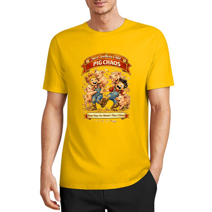 New Pure cotton short sleeved T-shirt Pig chaos