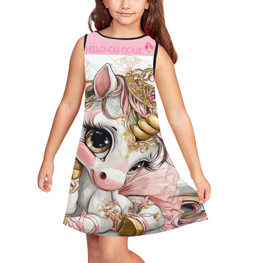 Hello-Oh-Dollie Girls' Sleeveless Dress (D58)