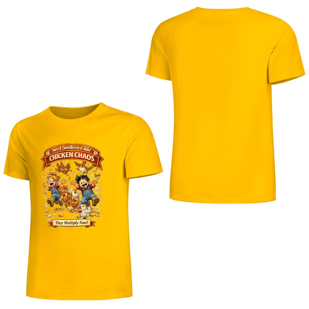 New Pure cotton short sleeved T-shirt Chicken chaos