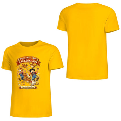 New Pure cotton short sleeved T-shirt Chicken chaos