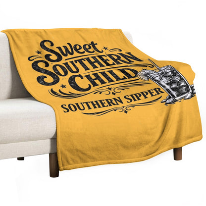 Ultra-Soft Flannel Blanket Sweet Southern Child, Southern sipper