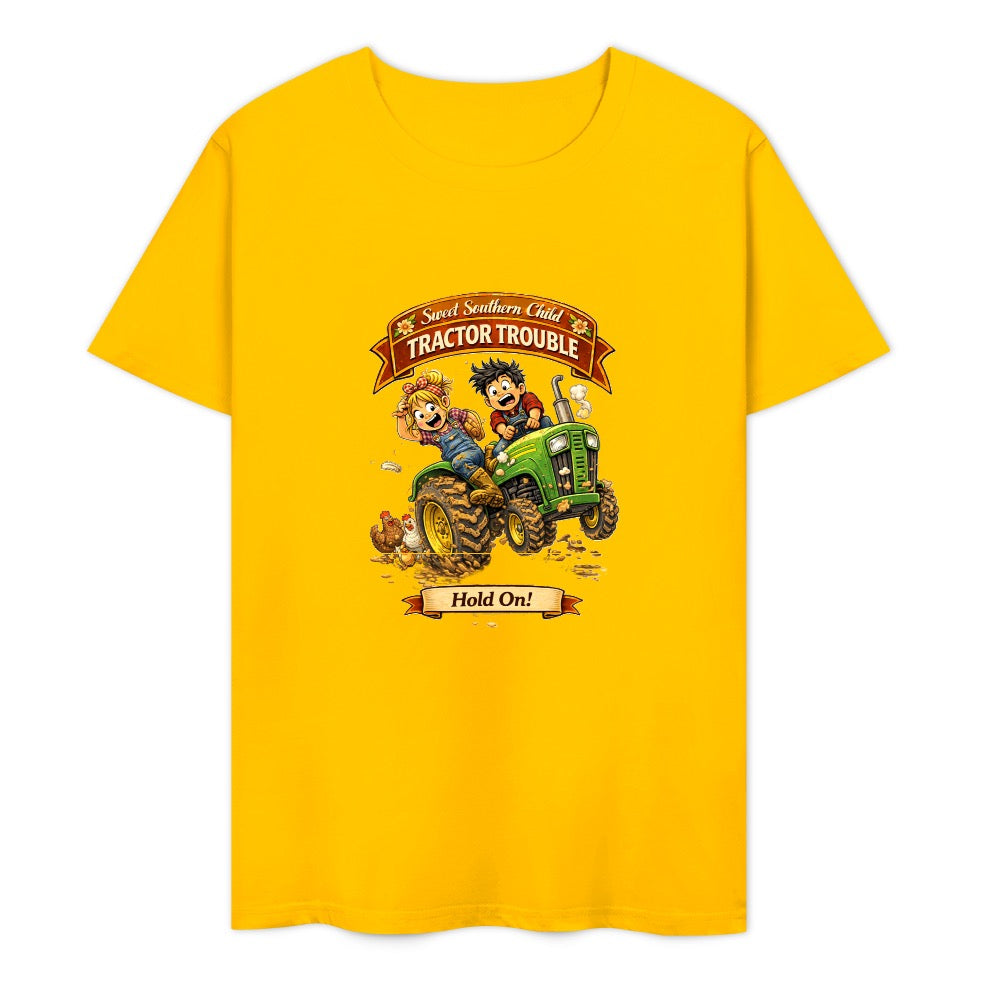 New Pure cotton short sleeved T-shirt Tractor trouble