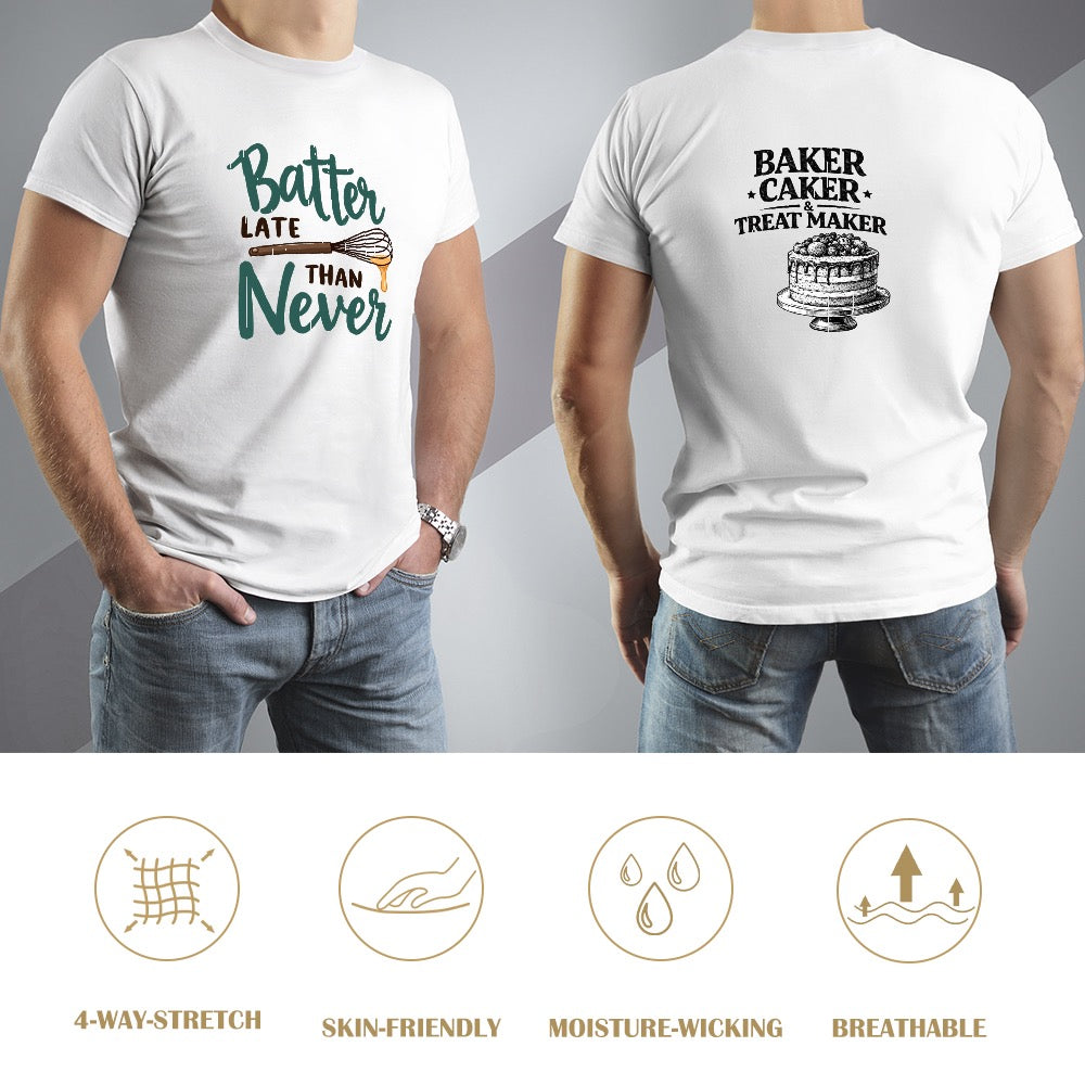 New High quality Men's T-shirt 100% Cotton batter late than never