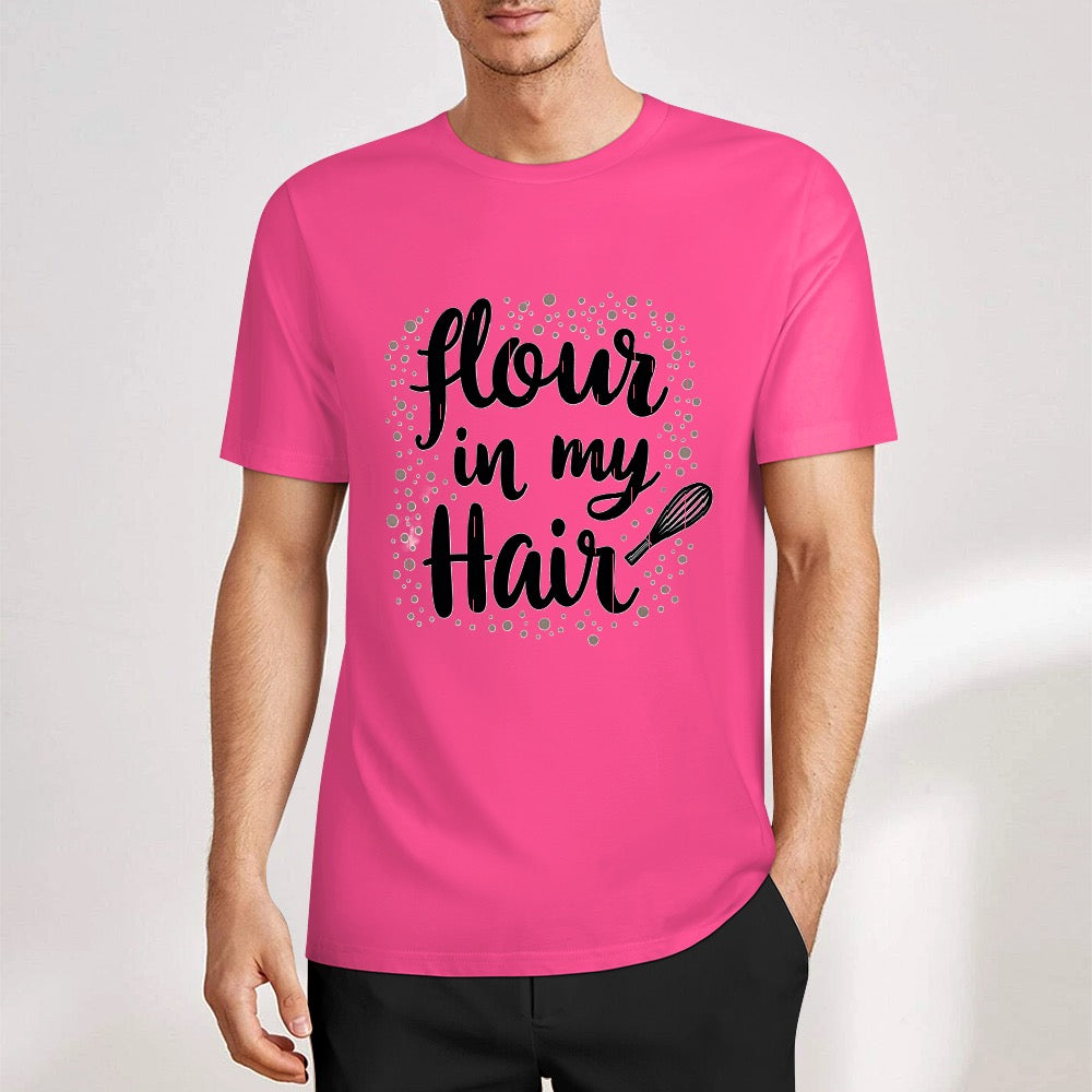 New Pure cotton short sleeved T-shirt Flour in my hair