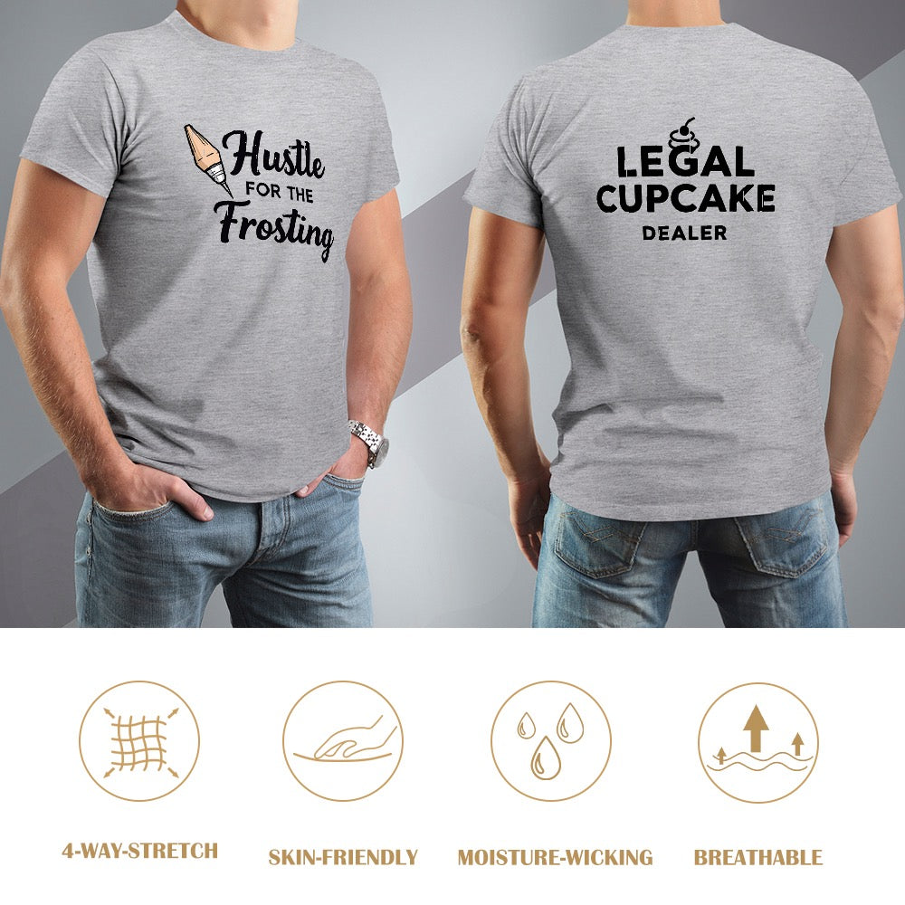 New High quality Men's T-shirt 100% Cotton Hustle for the frosting