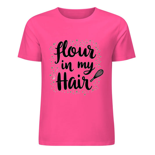 New Pure cotton short sleeved T-shirt Flour in my hair
