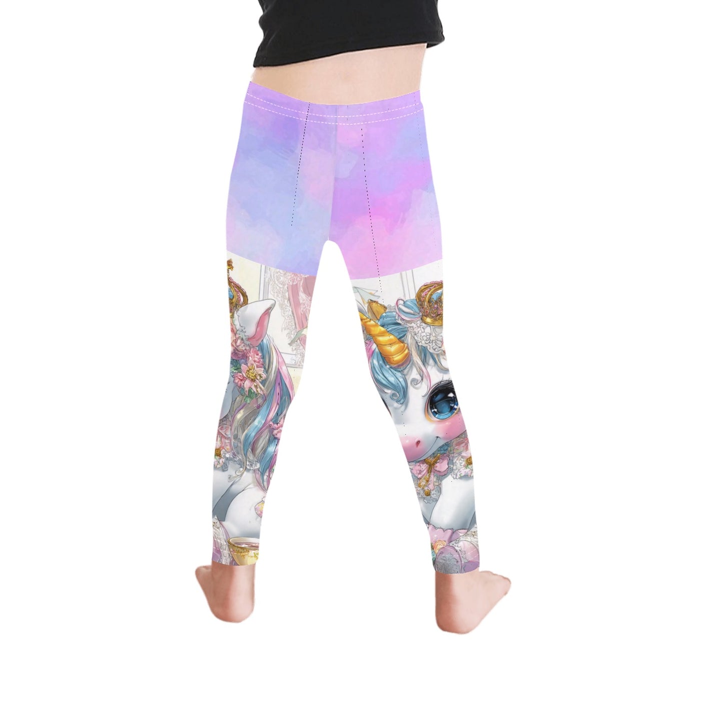 Unicorn tea party All-Over Print Girls Leggings (Model L06)