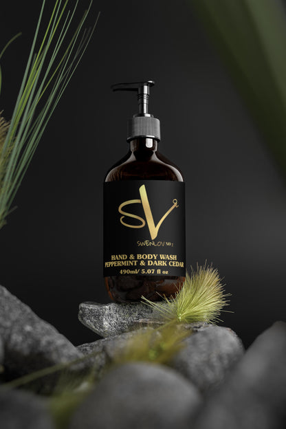 Hand & Body Wash, Peppermint & Dark Cedar