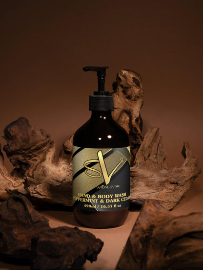 Hand & Body Wash, Peppermint & Dark Cedar